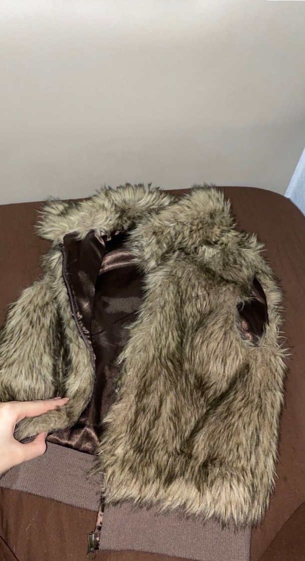 Kahverengi Kürklü Kadın Yelek - Görsel 2