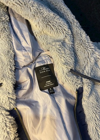 mavi kürklü kapüşonlu ceket - Görsel 2