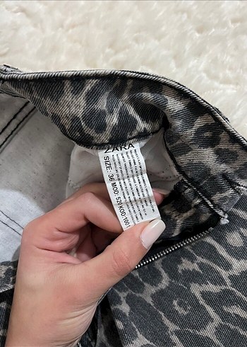 36 Beden Leopar Denim Jean