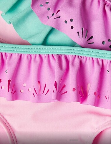 5 Yaş Beden pembe Renk Accessorize Kız Çocuk Fırfırlı Bikini 5-6 Yaş