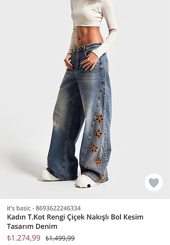 m Beden mavi Renk It?s basic nakışlı jean