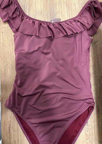 Mor Fırfırlı Kadın Mayo - Görsel 2