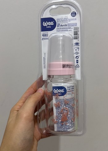 Isıya Dayanıklı Pembe Cam Bebek Biberonu 120 ml - Görsel 2