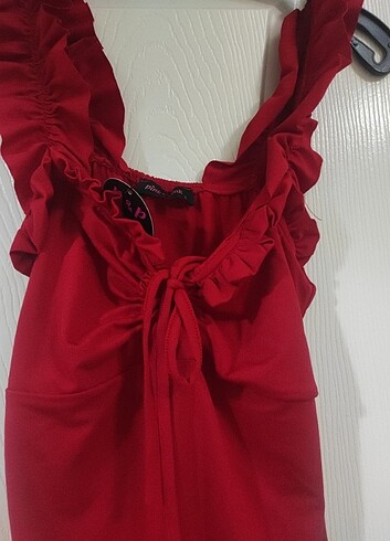 l Beden kırmızı Renk Kırmızı Mini elbise