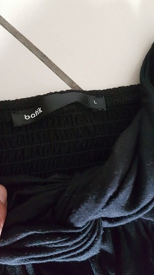 l Beden siyah Renk Batik straplez elbise