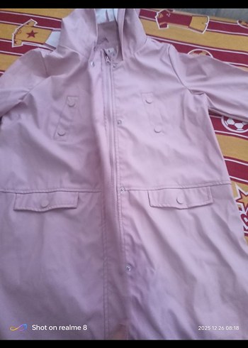 Pembe Midi Kadın Yağmurluk - Görsel 3