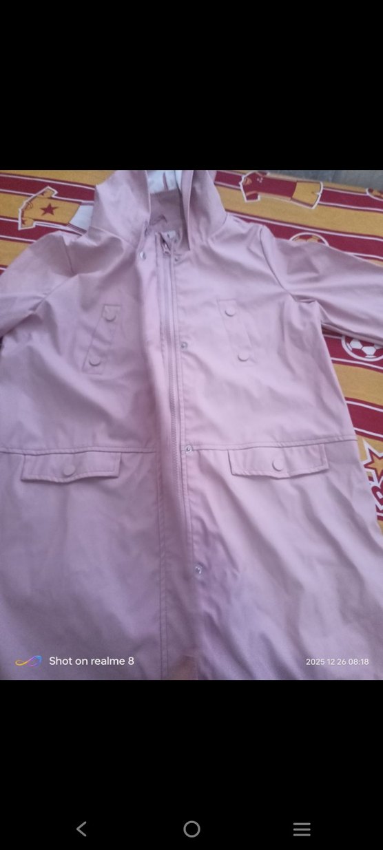 Pembe Midi Kadın Yağmurluk - Görsel 3