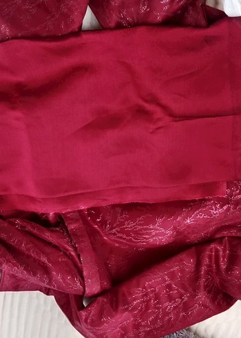 Bordo Uzun Kollu Dantel Abiye Elbise - Görsel 4