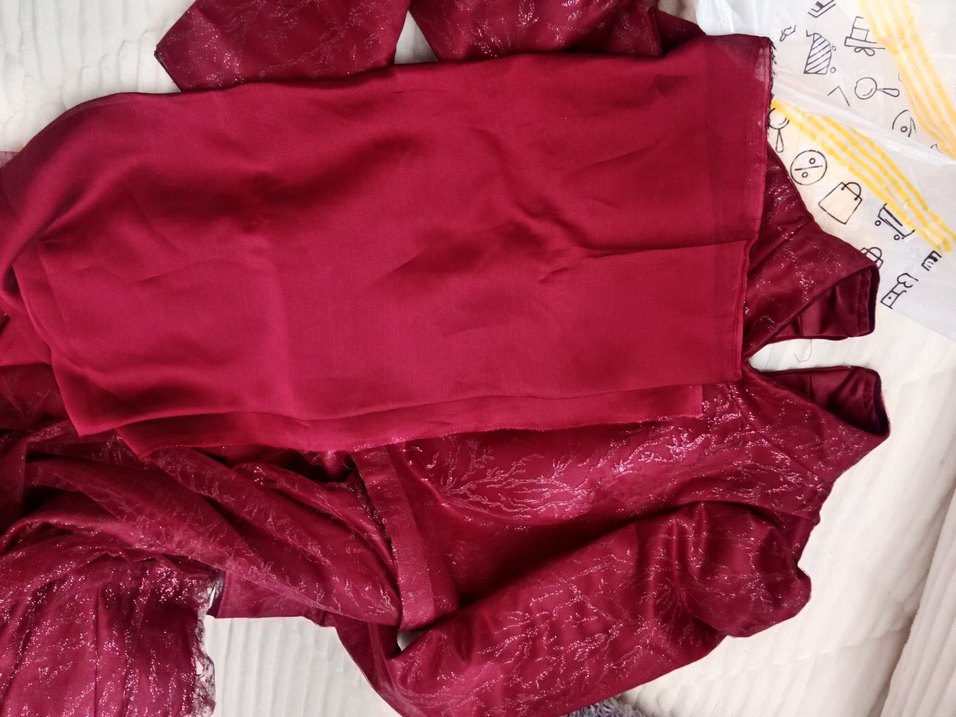 Bordo Uzun Kollu Dantel Abiye Elbise - Görsel 4