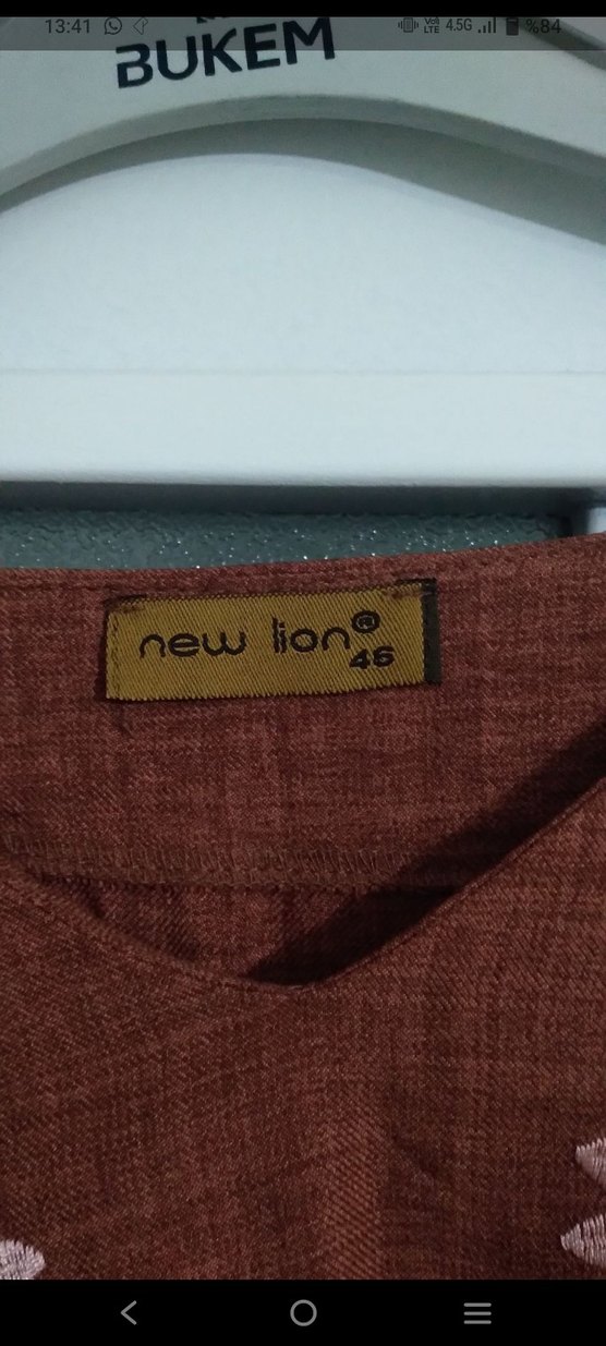 Uzun Kahverengi Nakışlı Bohem Elbise - Görsel 4