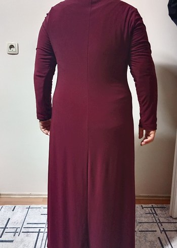 Bordo Kadın Uzun Salaş Elbise - Görsel 3