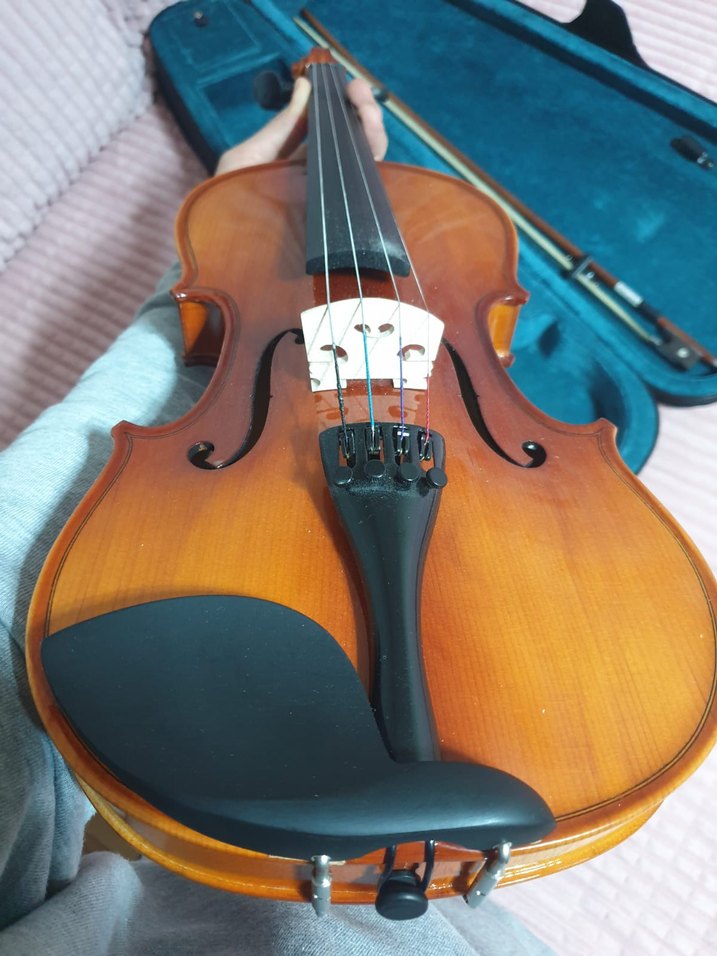 Koyu Kahverengi Keman ve Yay Seti - Görsel 3