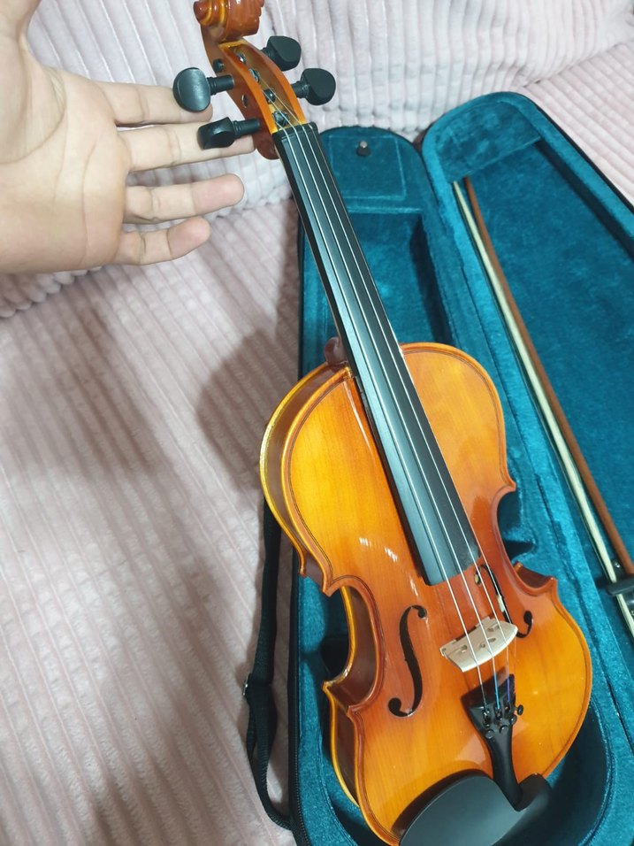 Koyu Kahverengi Keman ve Yay Seti - Görsel 4