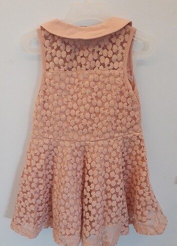 LC Waikiki LC Waikiki pudra nakışlı bebe yaka elbise