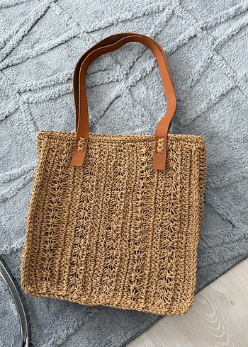 Zara Bej Örgü Kadın El Çantası