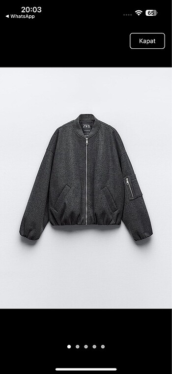 Zara gri bomber ceket