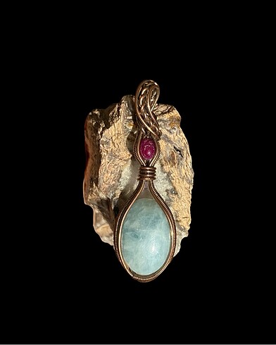 American Vintage (SATILDI) Akuamarin ve Safir Taşlı Kolye
