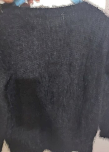 Siyah Kürklü Uzun Kollu Kadın Kazak - Görsel 5