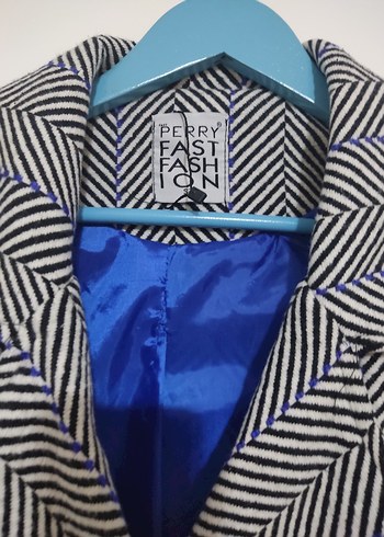 Zebra Desenli Midi Kadın Ceket - Görsel 5