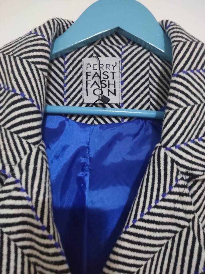 Zebra Desenli Midi Kadın Ceket - Görsel 5