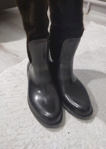 Siyah Kürklü Dizüstü Stiletto Bot - Görsel 3