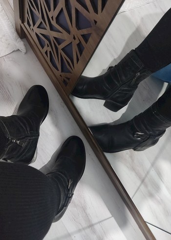 Siyah Kürklü Dizüstü Stiletto Bot - Görsel 4