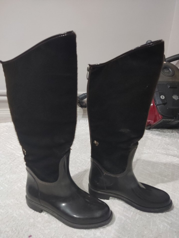 Siyah Kürklü Dizüstü Stiletto Bot - Görsel 2