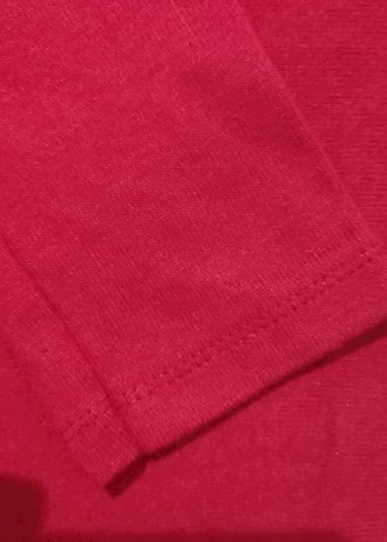 Kırmızı bisiklet yaka crop body - Görsel 2