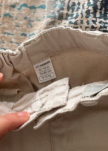 Bej Düğmeli Erkek Çocuk Kot Pantolon - Görsel 2