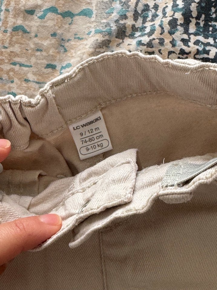 Bej Düğmeli Erkek Çocuk Kot Pantolon - Görsel 2