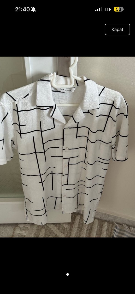 Kadın Beyaz Kısa Kollu Keten Gömlek - Görsel 2