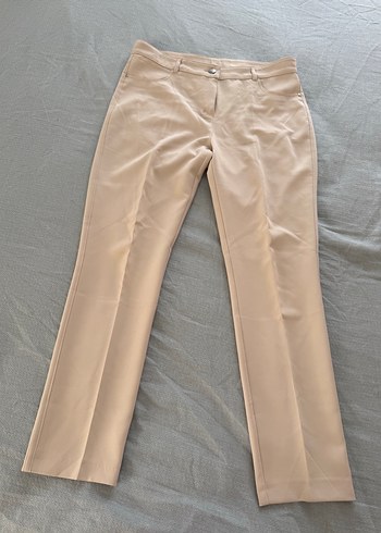 Bej Kadın Kumaş Pantolon, Normal Boy, Regular Fit