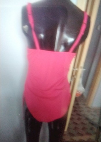 Pembe Kolsuz Spor Kadın Mayo - Görsel 3