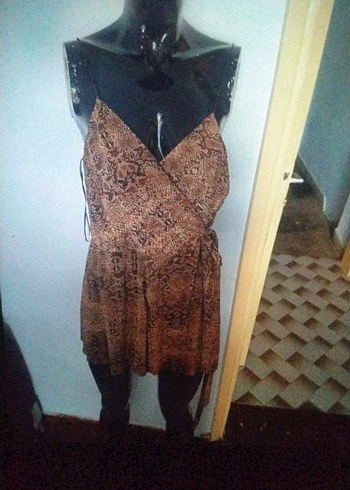 Diğer Bohem Kısa Yılan Desenli Askısız tulum