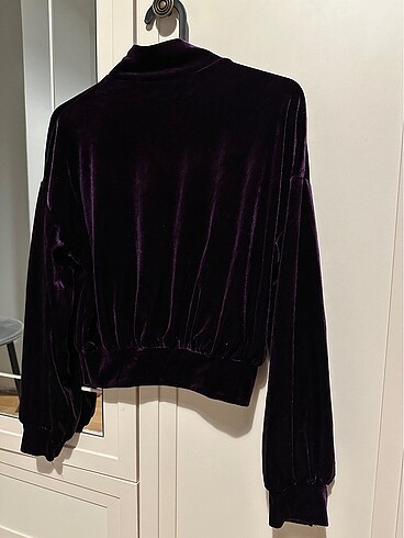 l Beden mor Renk Kadife crop
