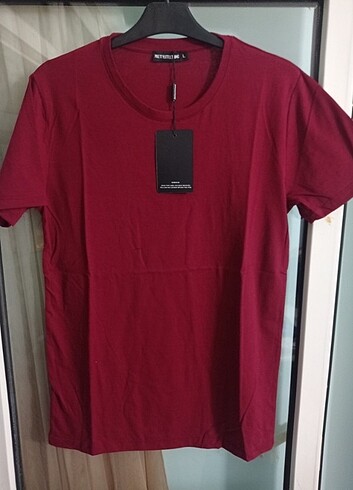 l Beden bordo Renk Erkek t-shirt 