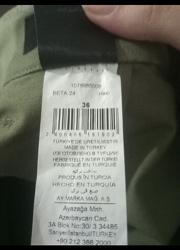36 Beden haki Renk Etek 