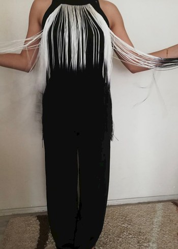 Siyah Püsküllü Kadın Tulum - Görsel 3