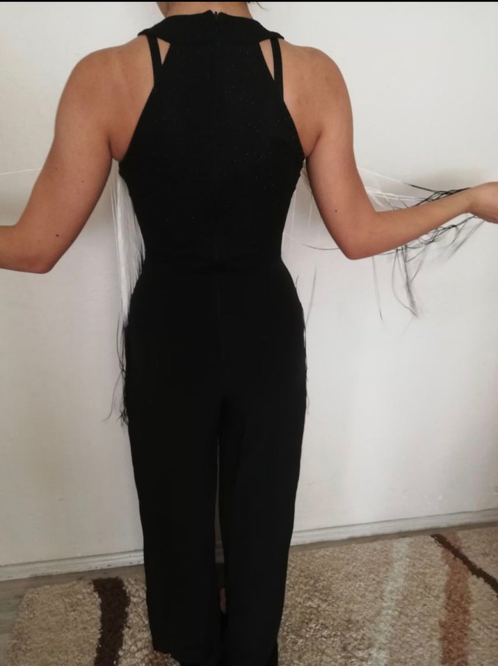 Siyah Püsküllü Kadın Tulum - Görsel 5