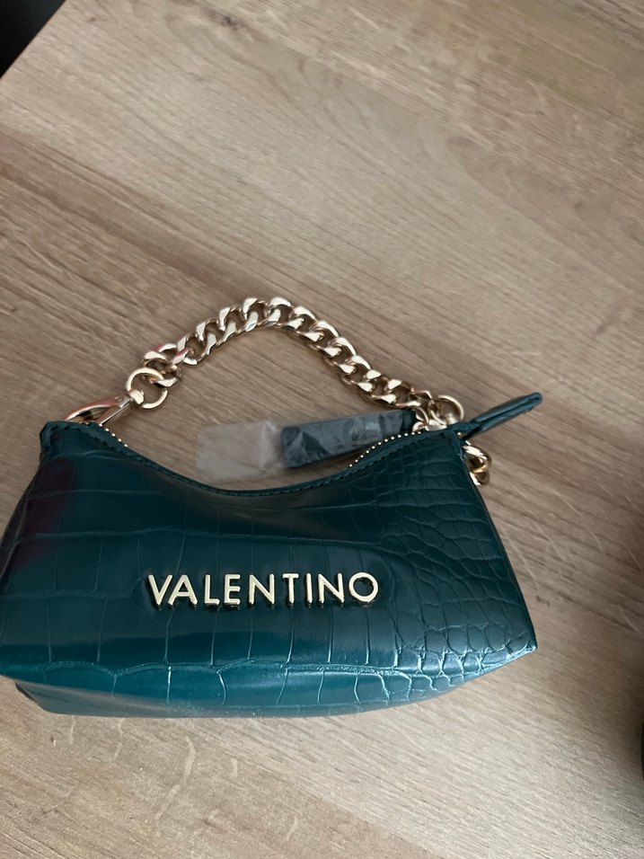 Valentino Kemerli Koyu Yeşil Deri Kadın Çanta - Görsel 4