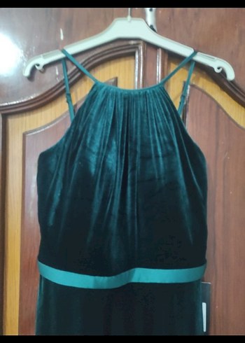 Kemer Detaylı Uzun Kadın Abiye Elbise - Görsel 5