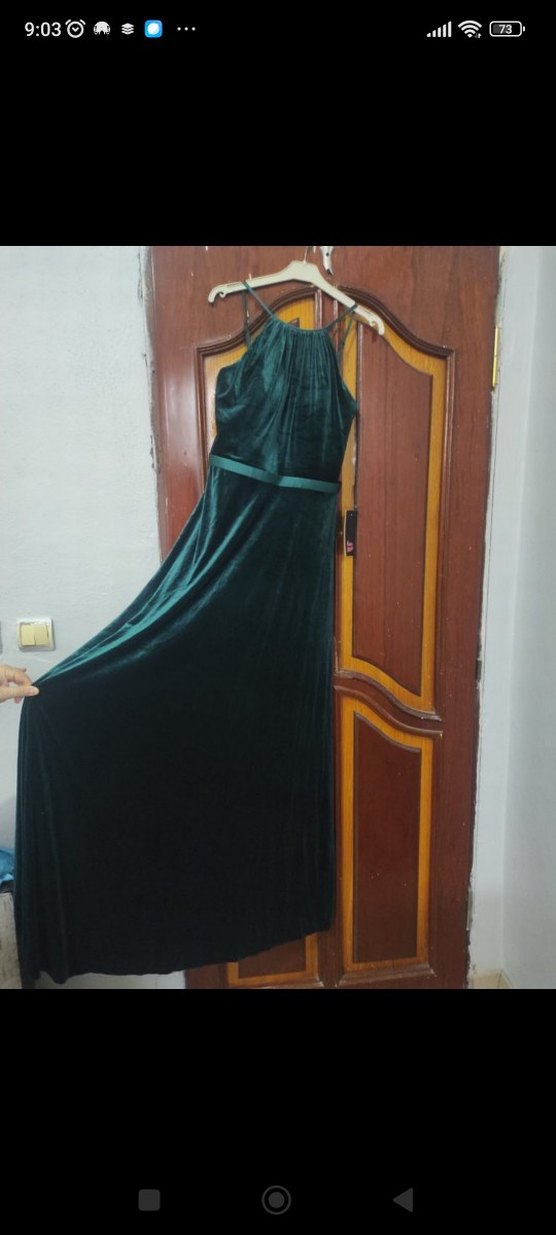 Kemer Detaylı Uzun  Kadın Abiye Elbise - Görsel 4