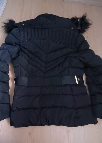 Kürklü Siyah Kadın Kışlık Mont - Görsel 3