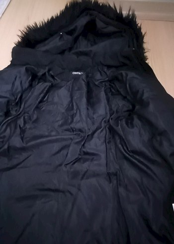 Kürklü Siyah Kadın Kışlık Mont - Görsel 2