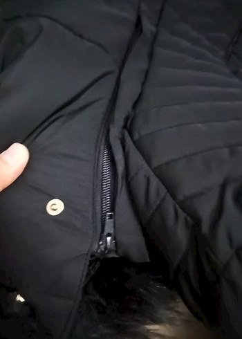 Kürklü Siyah Kadın Kışlık Mont - Görsel 4