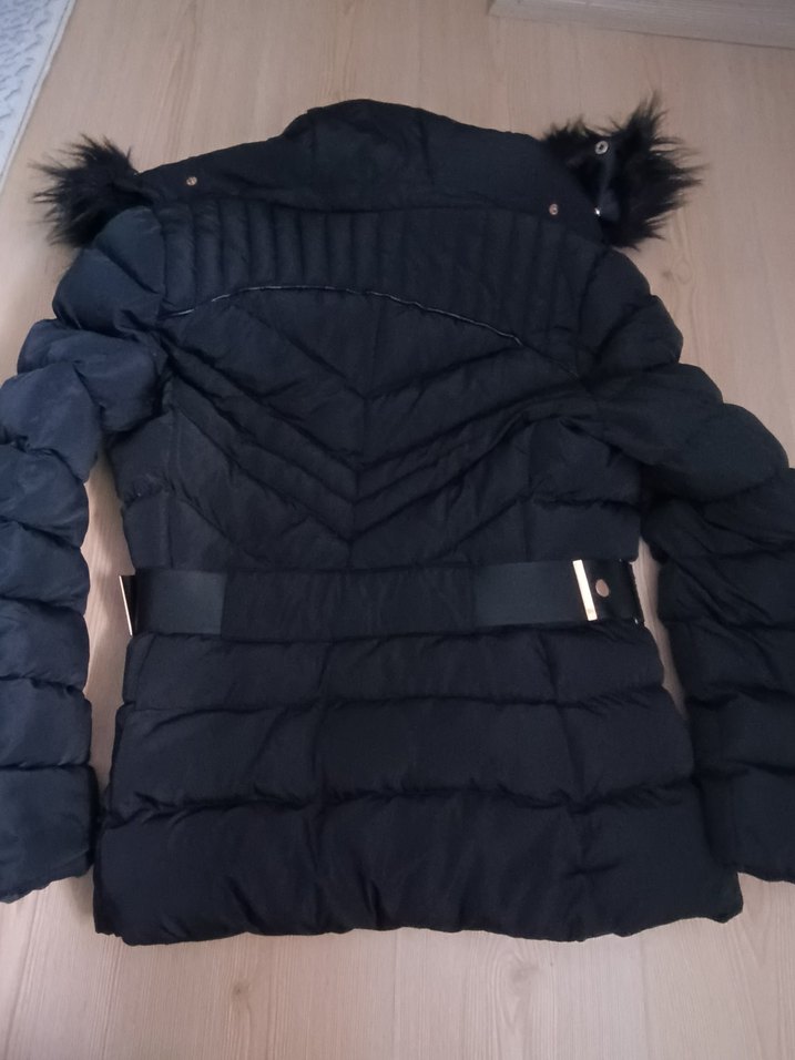 Kürklü Siyah Kadın Kışlık Mont - Görsel 3