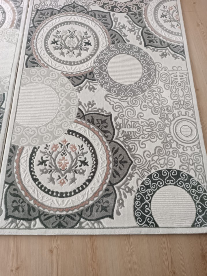 Gri Nakışlı  Halı - Görsel 2