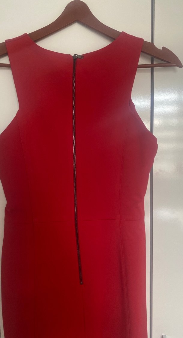 Kırmızı Halter Yaka kalem kesim kadın Journey marka Elbise - Görsel 4