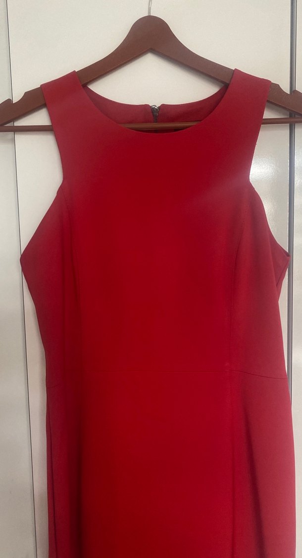 Kırmızı Halter Yaka kalem kesim kadın Journey marka Elbise - Görsel 2