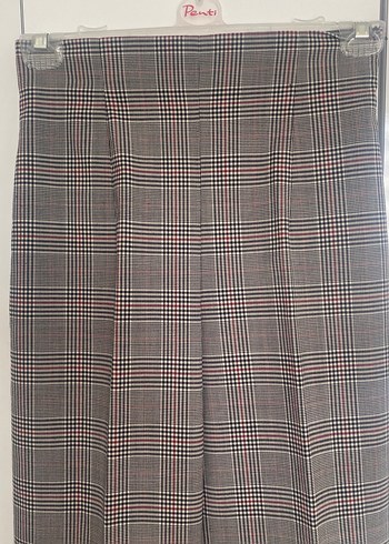 Yüksek Bel ekose desen kadın pantolon - Görsel 3